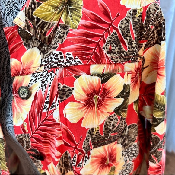 Easy Spirit Tropical Floral Print Stretch Jacket Women’s Medium - Picture 6 of 16